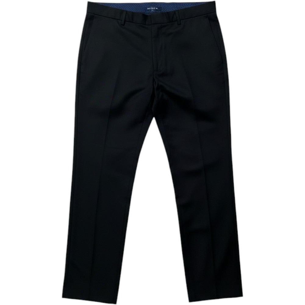 Perry Ellis Portfolio Mens Modern Fit Dress Pants Black 36x30 Flat Front
